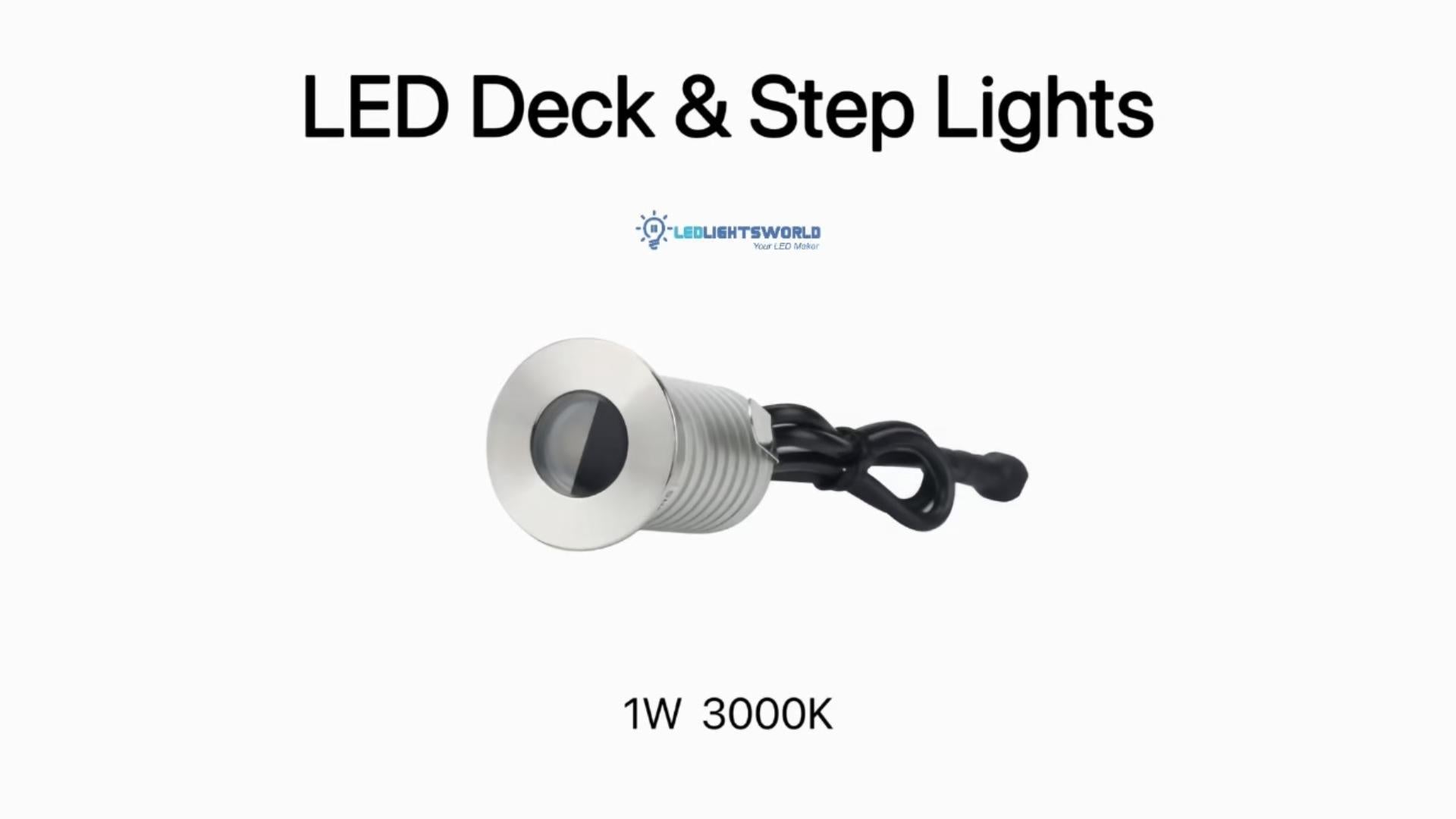 10-Pack 1W LED Step Lights 3000K IP67 Stainless Steel Half Moon Lens Demo | LEDLightsWorld