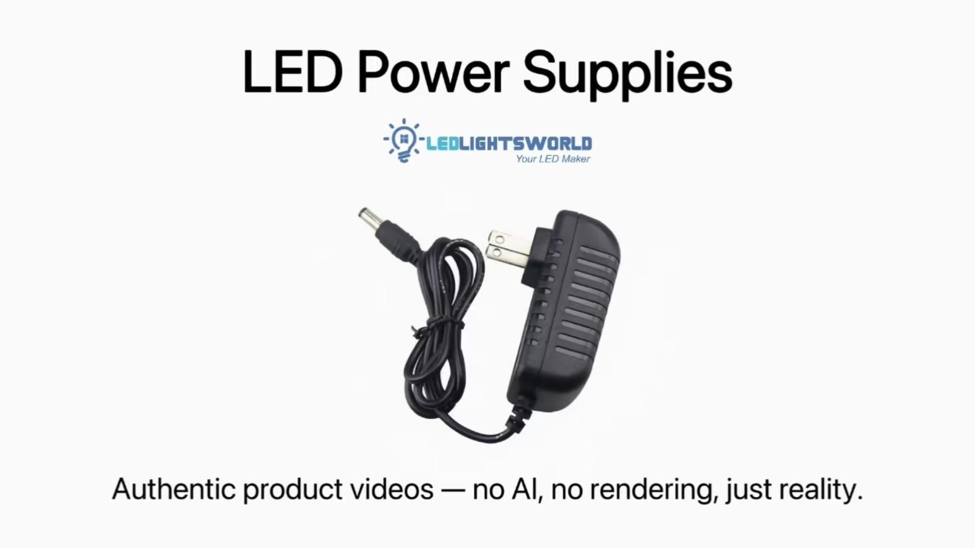 24V 24W Wall Plug LED Power Supply AC 110–220V to DC Adapter Demo | LEDLightsWorld