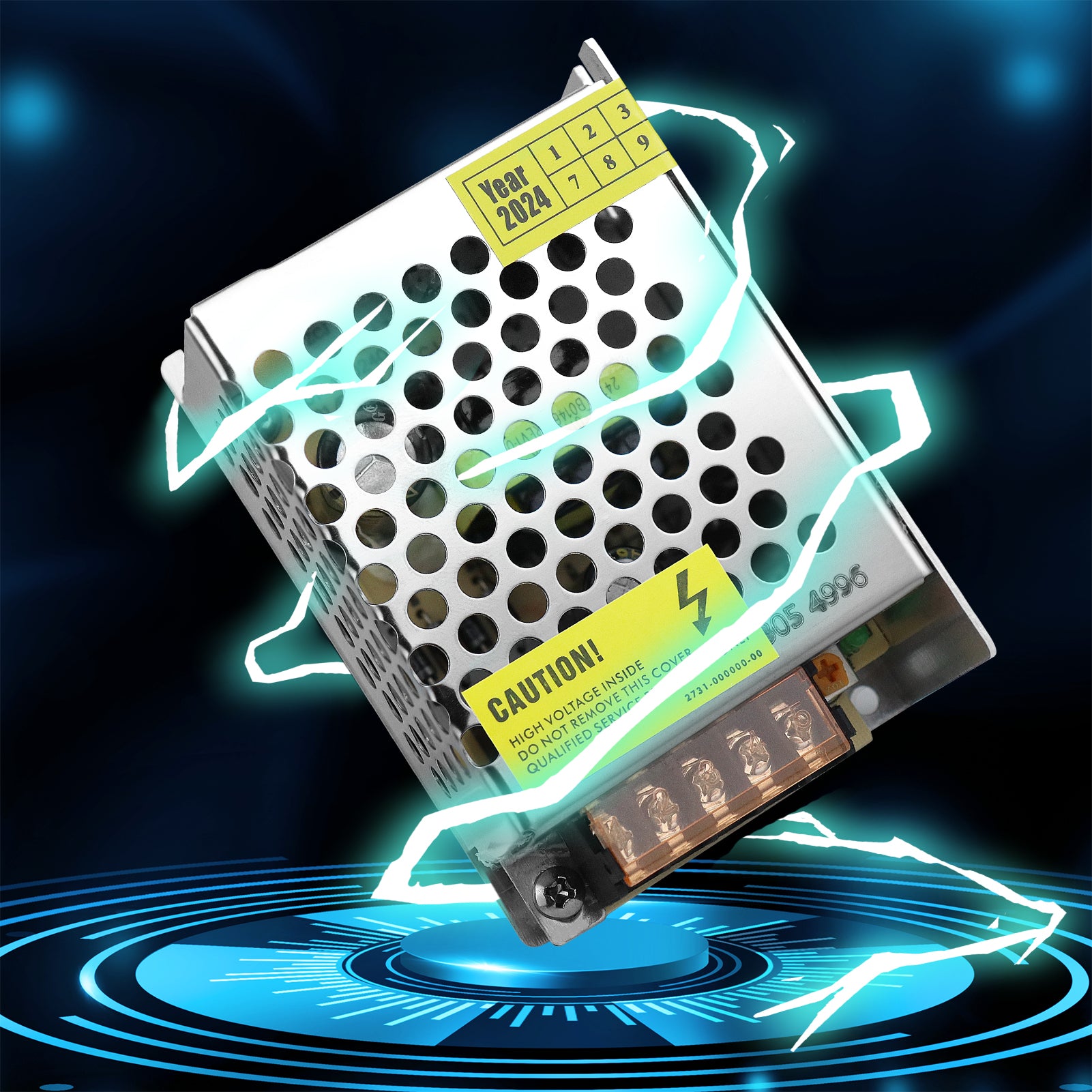Alimentation à découpage CC 5 V 10 W–300 W, entrée CA 110/220 V, transformateur pour bande LED, boîtier métallique industriel avec bornes, certifié CE/FCC/RoHS (300 W avec ventilateur)