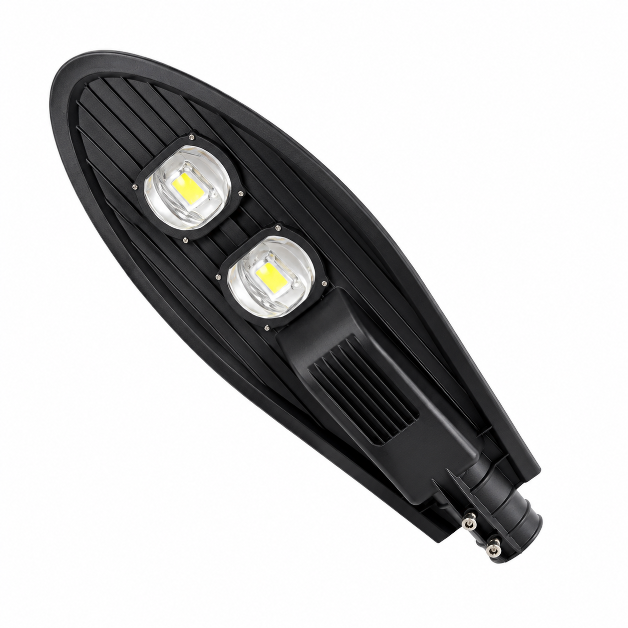 100W LED Street Light Outdoor Road Lamp with 2 High Brightness LED Modules, IP65 Waterproof Die-Cast Aluminum Housing, Energy Saving Parking Lot & Highway Lighting Fixture
