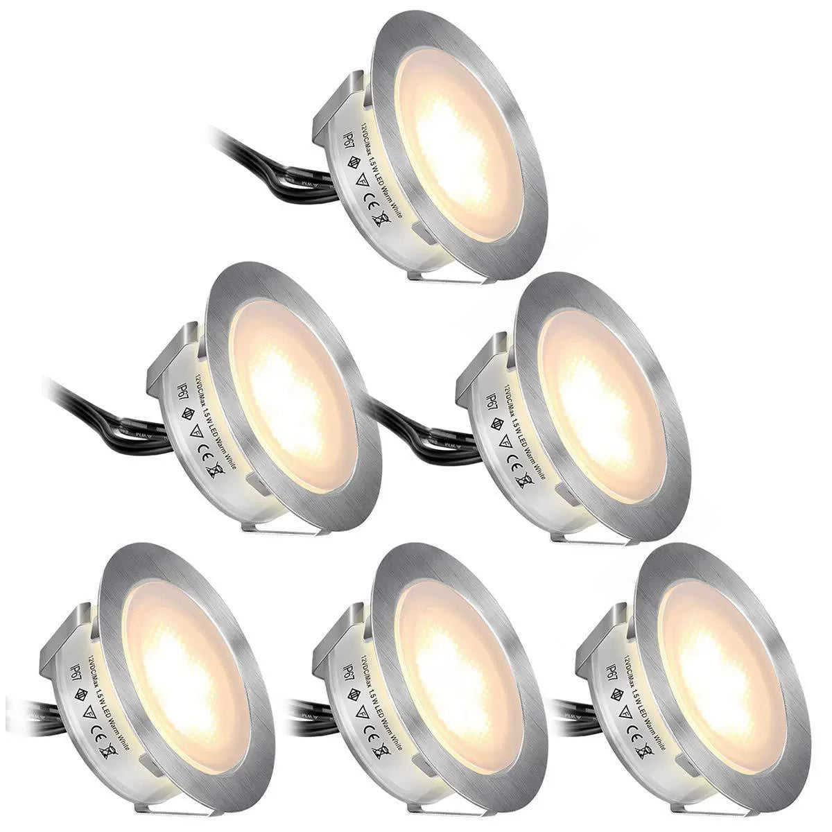 Lot de 8 spots LED d'extérieur encastrables, 3 W, DC12-24 V, IP67, antireflet, angle de 90 °, étanches, livraison gratuite