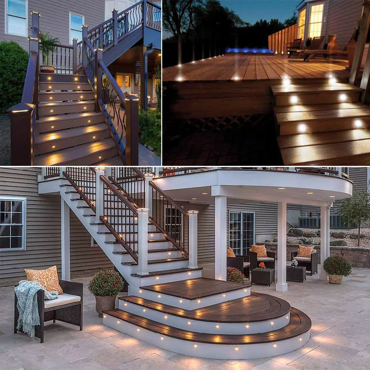 Lot de 10 spots LED encastrés pour terrasse, étanches IP67, pour jardin, cour, escaliers, salle de bain et cuisine