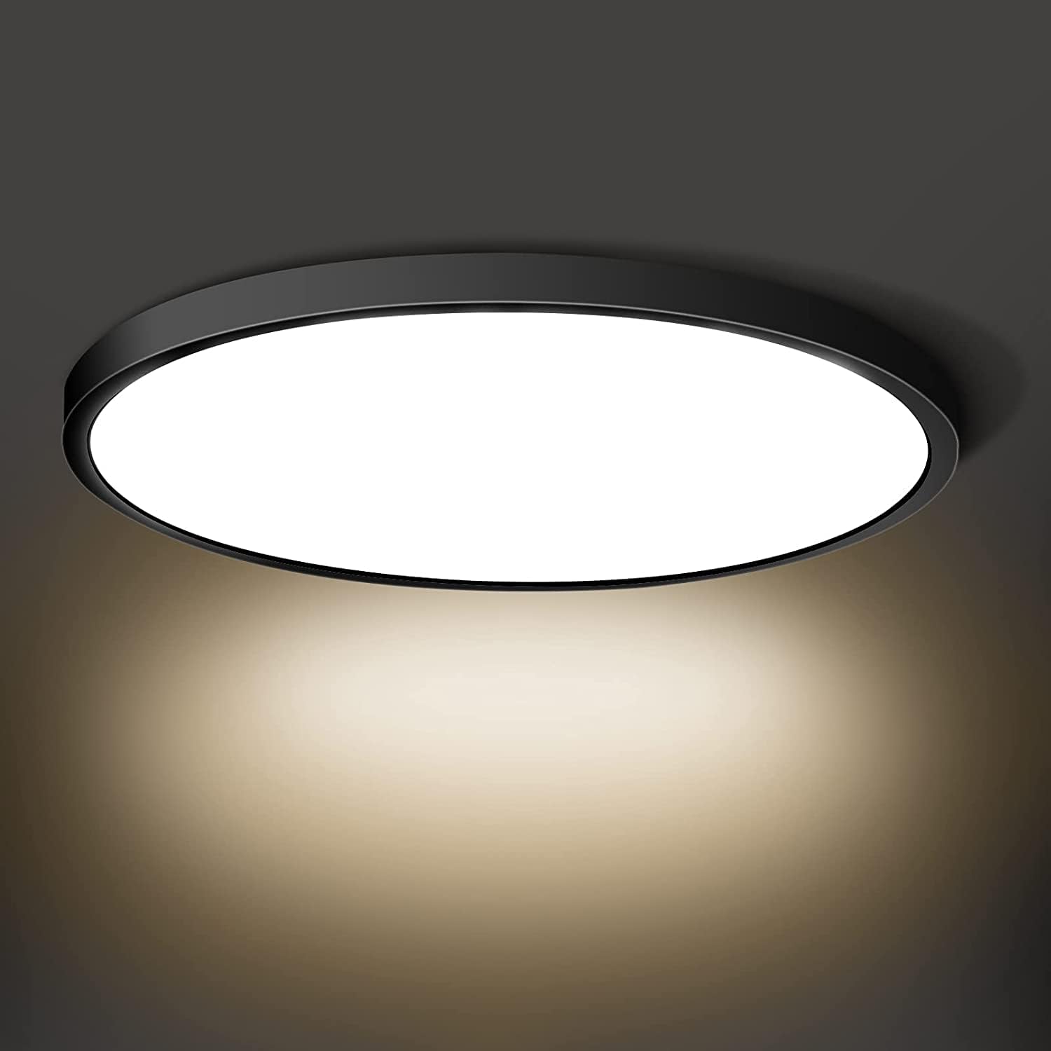 Plafonnier LED rond AC 110–130 V – Noir – Options 18 W/24 W/32 W – 3 000 K/4 500 K/5 000 K/6 500 K – Plafonnier encastré – Stock local (États-Unis)