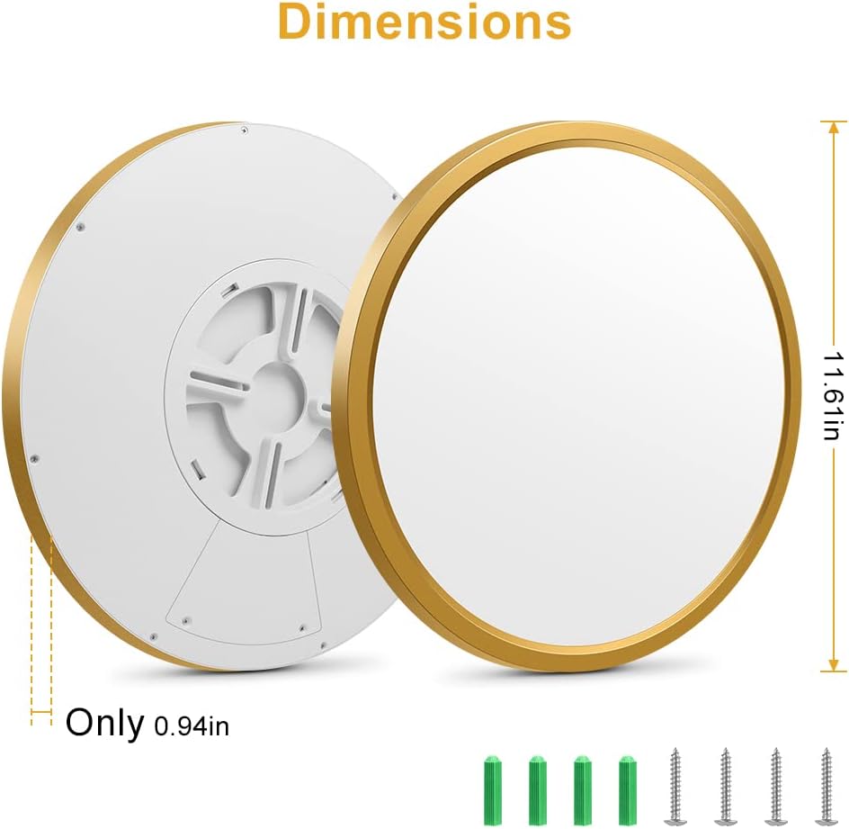 Plafonnier LED rond AC 110–130 V – Doré – Options 18 W/24 W/32 W – 3 000 K/4 500 K/5 000 K/6 500 K – Plafonnier encastré – Stock local (États-Unis)