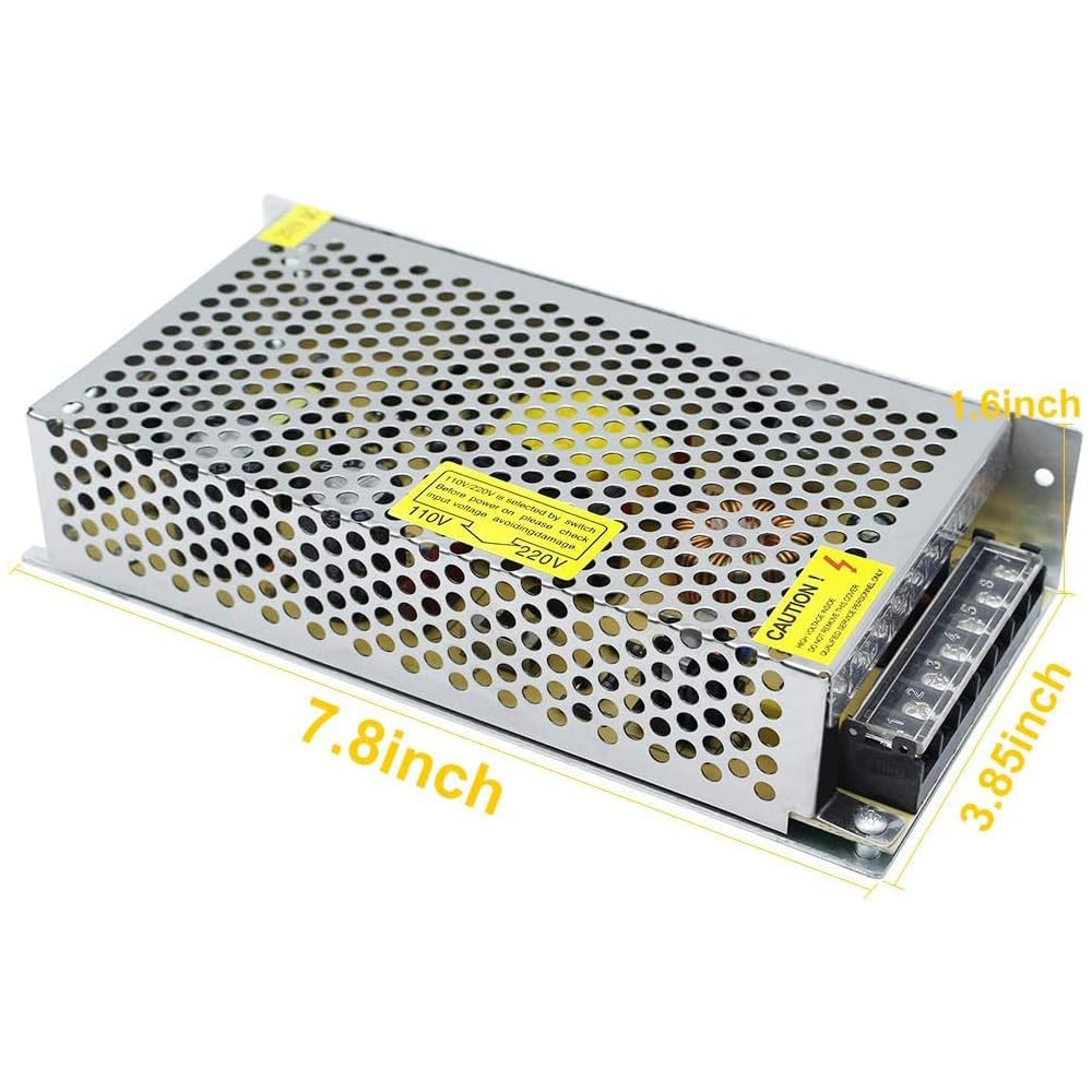 DC 12 V/24 V Schaltnetzteil 60 W–250 W, AC 110/220 V Eingang, Konstantspannungs-LED-Treibertransformator, Metallgehäuse mit Schraubklemmen, CE/FCC/RoHS-zertifiziert