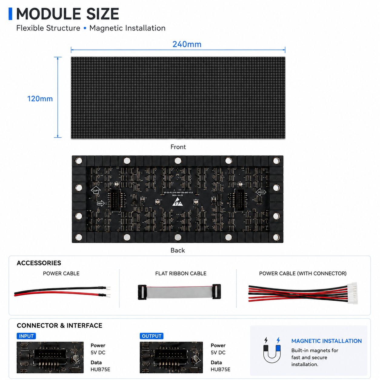 IF-2G Series Indoor Flexible GOB LED Module – P1.875 | 240×120mm | GOB | Soft Back Shell with Magnet | 550nits