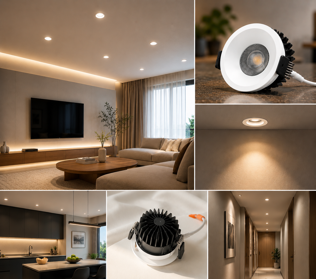 PRO-1A Series Deep Anti-Glare Full Spectrum LED Downlight | 90–140V | 4/12 Pack | 7W / 9W / 12W | 5CCT Adjustable | 24° Beam | White Housing | CRI>97 | Commercial Ceiling Recessed Light
