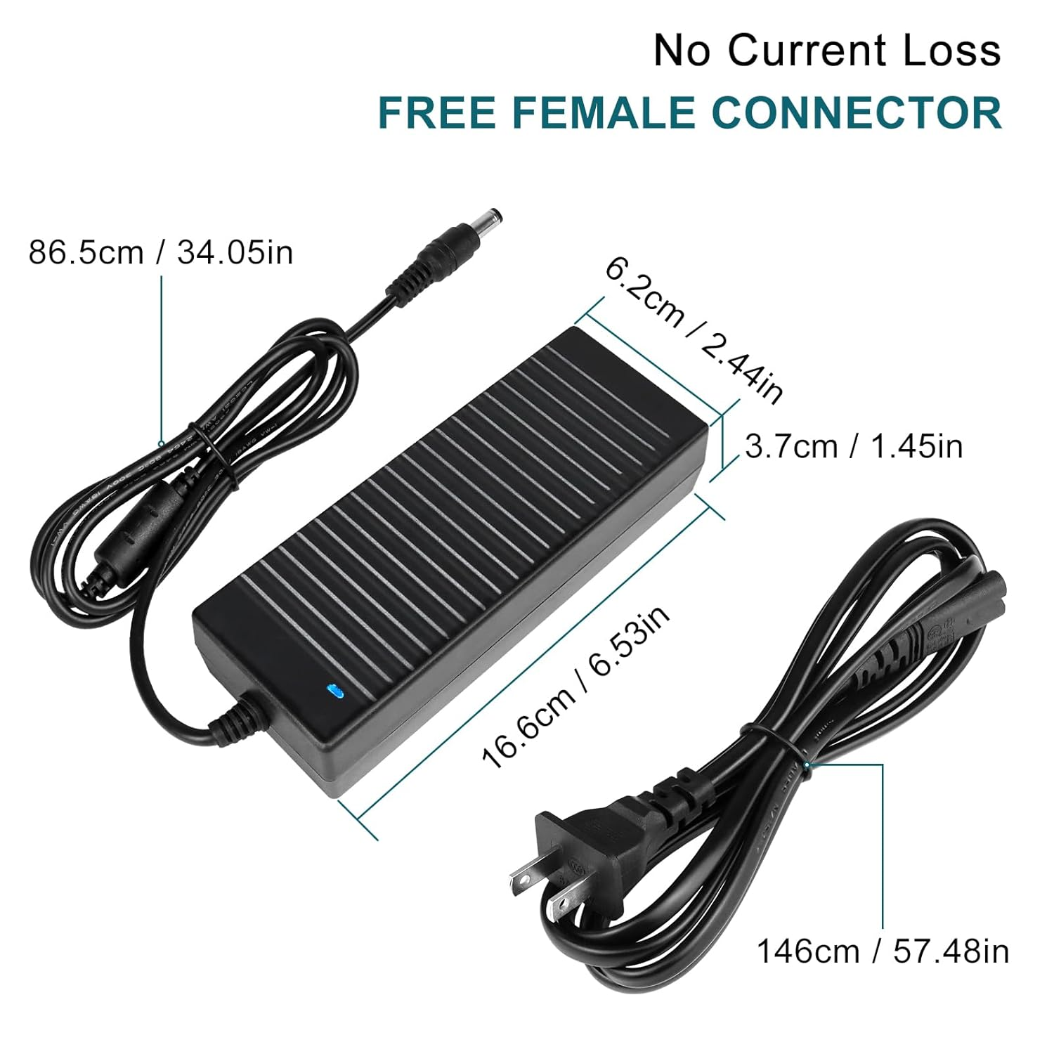 DC 24V Desktop Power Supply Adapter 60W–120W, AC 100–240V Input, Switching Transformer Charger with US Plug — for LED Strip Lights, 3D Printers, CCTV, and Electronics