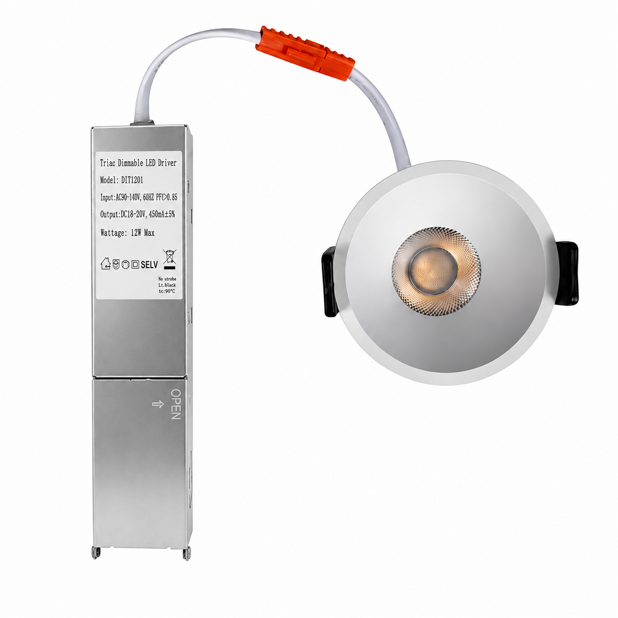 PRO-1A Series Deep Anti-Glare Full Spectrum LED Downlight | 90–140V | 4/12 Pack | 7W / 9W / 12W | 5CCT Adjustable | 24° Beam | White Housing | CRI>97 | Commercial Ceiling Recessed Light