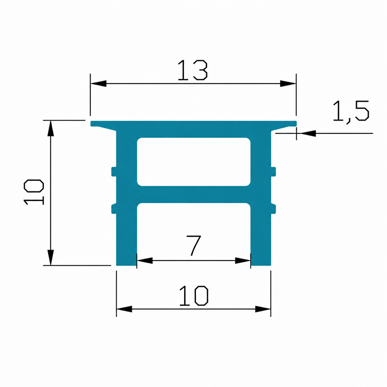 Q Series S1010 Transparent Quick Install LED Neon Light Housing | Double-Chamber Diffuser | 10×10mm Top Emitting flexible neon housing | Max Strip Width ≤5mm | LED Sign Retail Display | 5M/50M