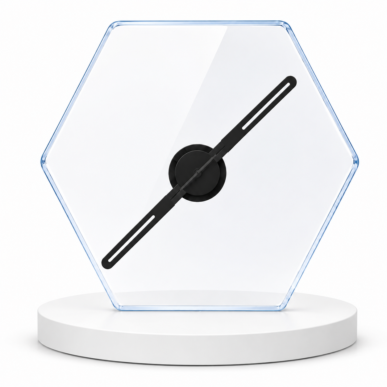 FL-AS Series 18cm to 42cm (7.1–16.5 inch) Small Size | 3D Hologram Fan LED Display | Flat Fan Asynchronous Control | LED Hologram Projector | Transparent Square Protective Housing | 2 Blades