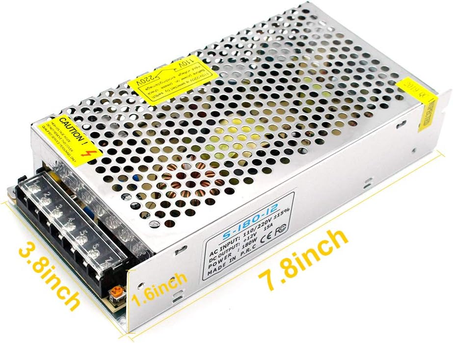 DC 12 V/24 V Schaltnetzteil 60 W–250 W, AC 110/220 V Eingang, Konstantspannungs-LED-Treibertransformator, Metallgehäuse mit Schraubklemmen, CE/FCC/RoHS-zertifiziert