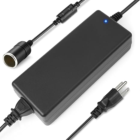 DC 12 V Zigarettenanzünder-Tischnetzteiladapter 60 W–120 W, AC 100–240 V Eingang, Konvertertransformator mit US/UK-Stecker – für Autozubehör, Luftpumpe, Kühler und Elektronik