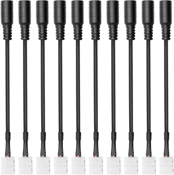LED Strip Connectors – 10mm 2Pin Solderless Clips | Strip to Wire / Strip to Strip / DC Adapter / L / T – Bulk Wholesale 500pcs MOQ | Factory Direct