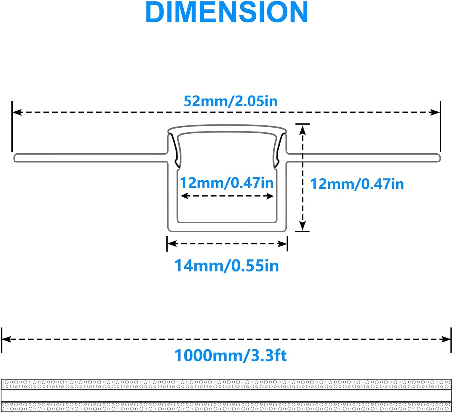 Doppelseitige LED-Aluminiumkanäle zum Eingipsen in Trockenbauwände – Passend für 1 bis 12 mm LED-Streifen | 1 Meter | Silber | Milchweiße Abdeckung | 1 / 2 / 3 Meter | Silber | Milchweiße Abdeckung | 50 / 100 -Packung