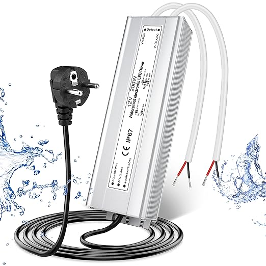 Wasserdichter 24-V-LED-Treiber, 175–265 V Eingang, 200–500 W, Einzel-/Doppelkabelausgang, Netzteil für den Außenbereich, CE/RoHS/FCC – UK/EU-Stecker und Kabeloptionen