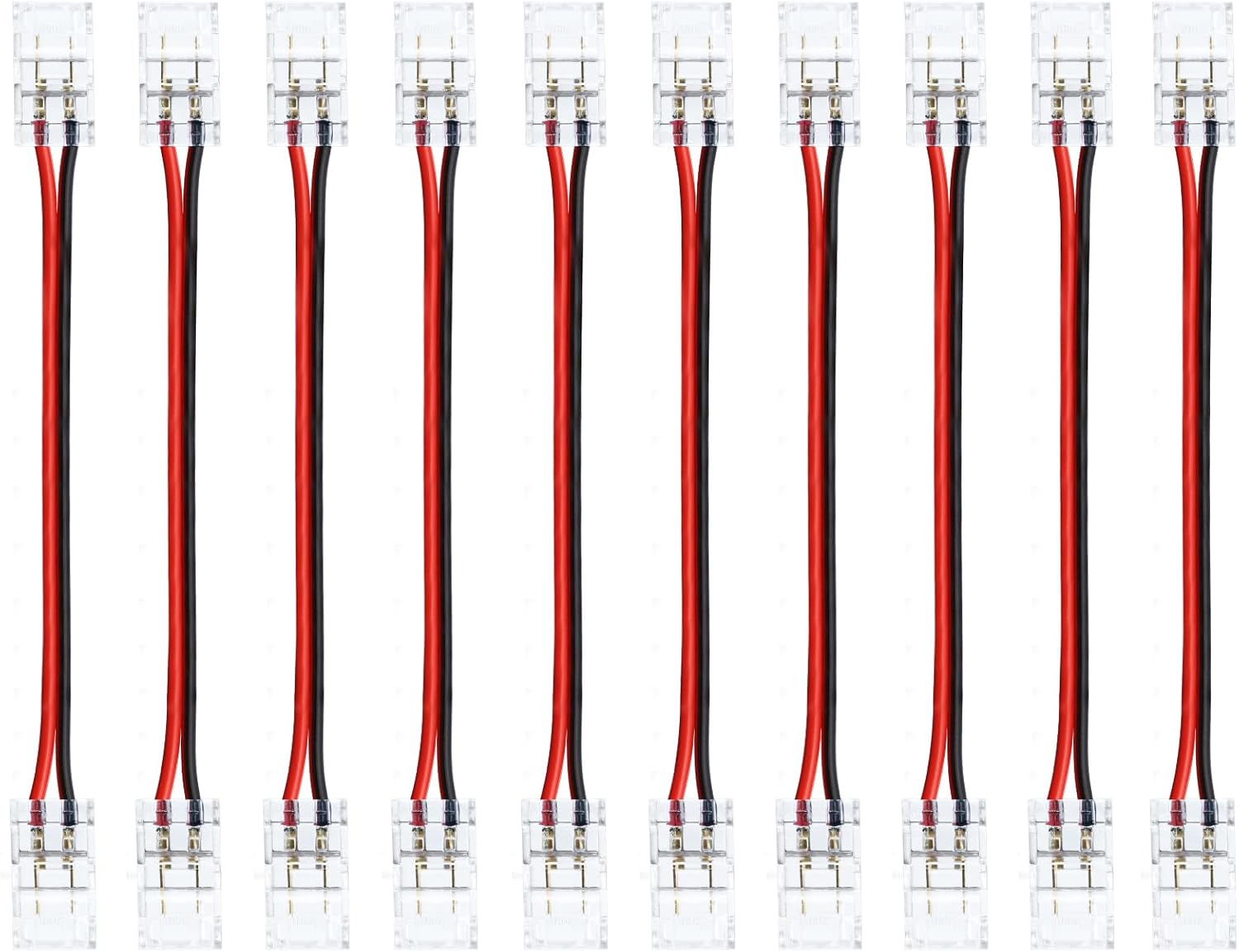 Connecteurs pour bandes LED transparentes en cristal – Clips sans soudure 8 mm 2 broches | Adaptateur bande à fil / bande à bande / CC / L – Stock local États-Unis/Royaume-Uni
