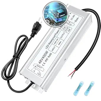 48-V-LED-Treiber, 90–140 V Eingang, 100–400 W, Konstantspannungsnetzteil mit Einzelausgang, wasserdicht nach IP67, CE/RoHS/FCC – Optionen für US-Stecker und Kabel