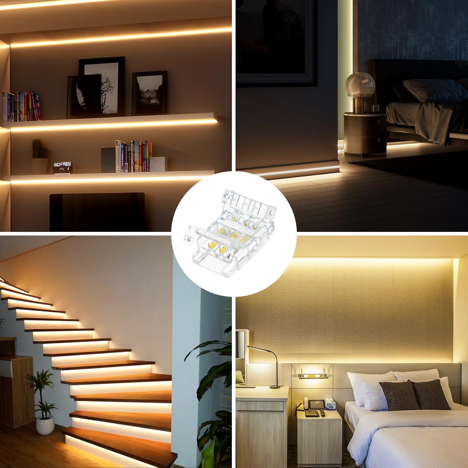 Transparente Kristall-LED-Streifenverbinder – 10 mm 3-polige lötfreie Clips | Streifen zu Kabel / Streifen zu Streifen / DC-Adapter – Großhandel 500 Stück MOQ | Direkt ab Werk