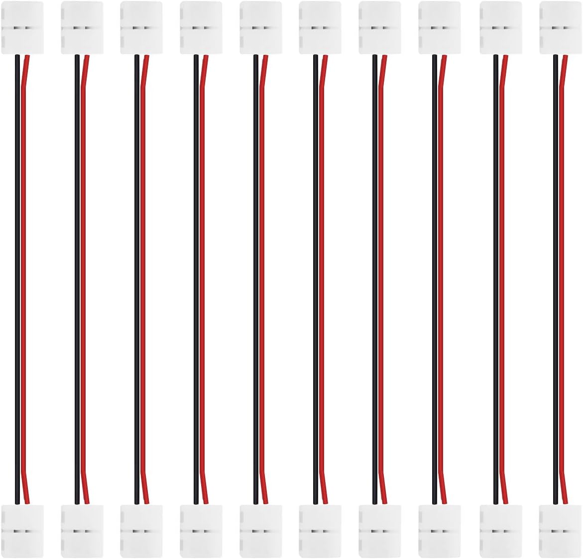 LED Strip Connectors – 10mm 2Pin Solderless Clips | Strip to Wire / Strip to Strip / DC Adapter / L / T – 10-Pack | Local Stock US/UK