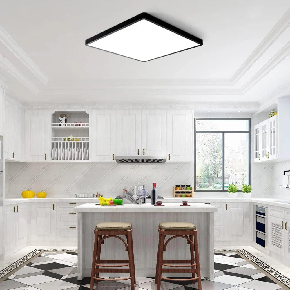 9 Inch Square LED Ceiling Light – 18W – Black – 3000K / 4500K / 5000K / 6500K – Flush Mount Ceiling Light for Home & Apartment Lighting – Local Stock (US)