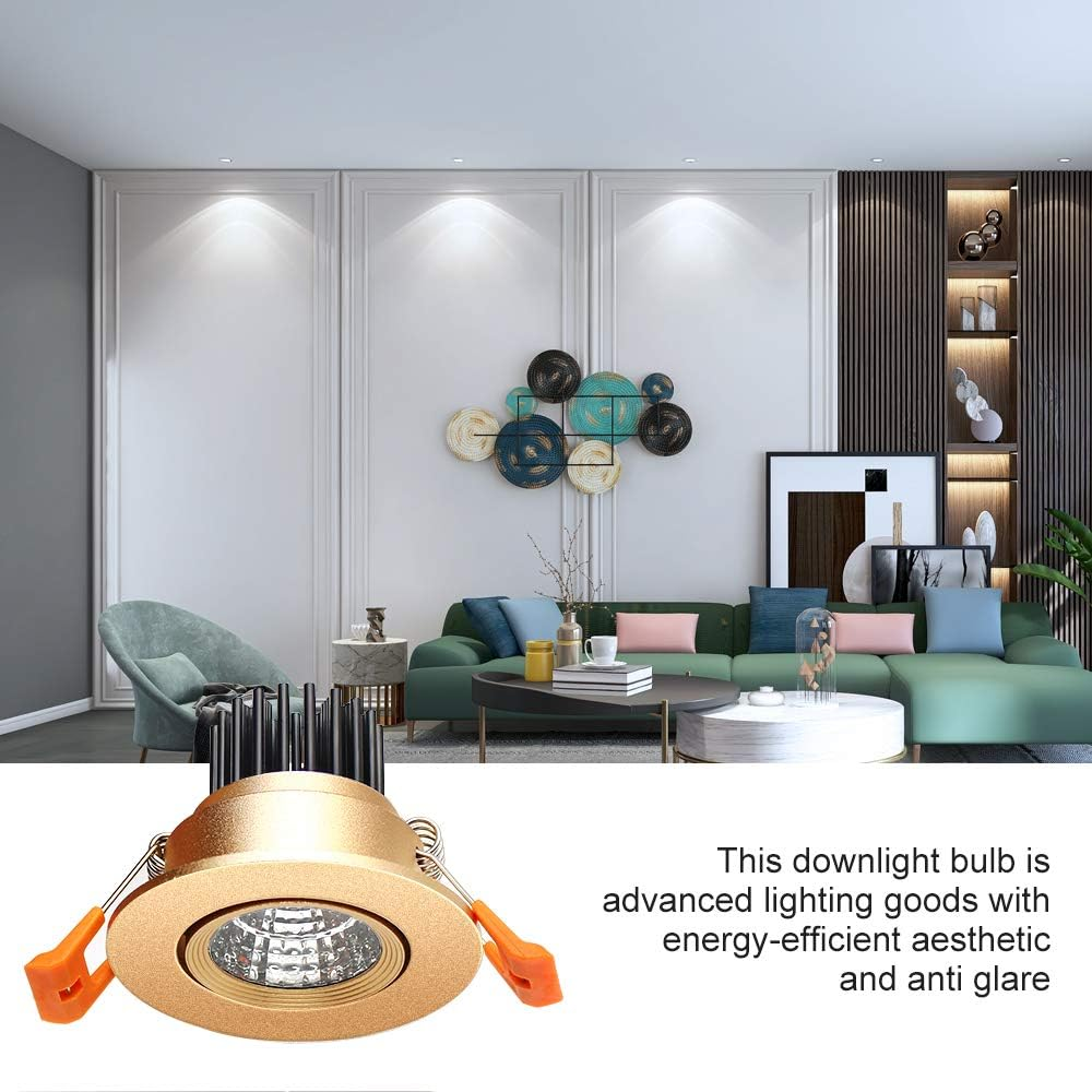 Einstellbares COB-LED-Einbaudownlight der ECO-2-Serie – Goldenes Gehäuse – TRIAC-dimmbar – 3 W/5 W/9 W – 4er-Pack/10er-Pack – 3000 K–6000 K – 100–130 V / 200–240 V
