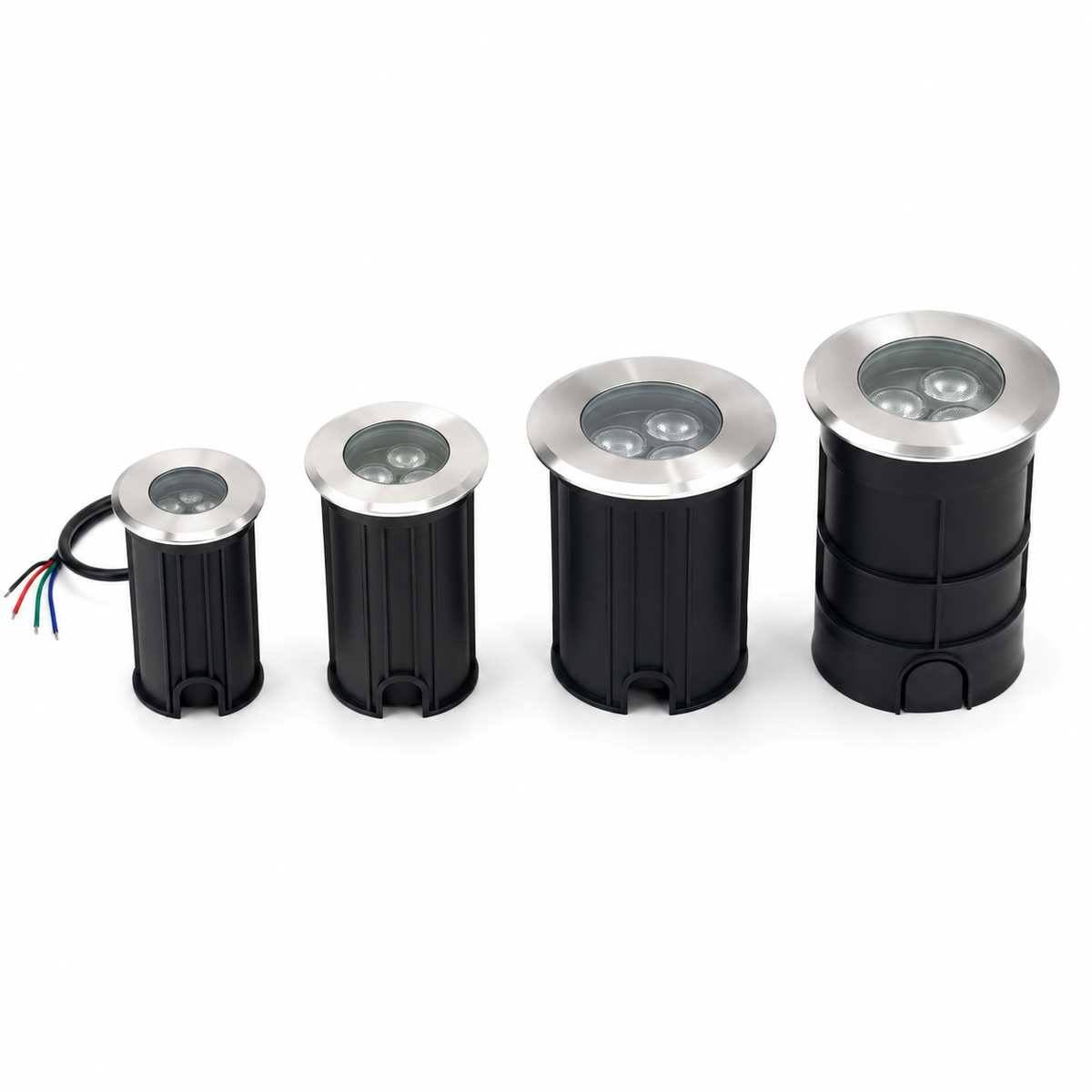 10-Pack RGBW/RGBWW IP68 LED In-Ground Lights – 24V 2W/3W/4W/6W Stainless Steel Recessed Deck & Landscape Lights