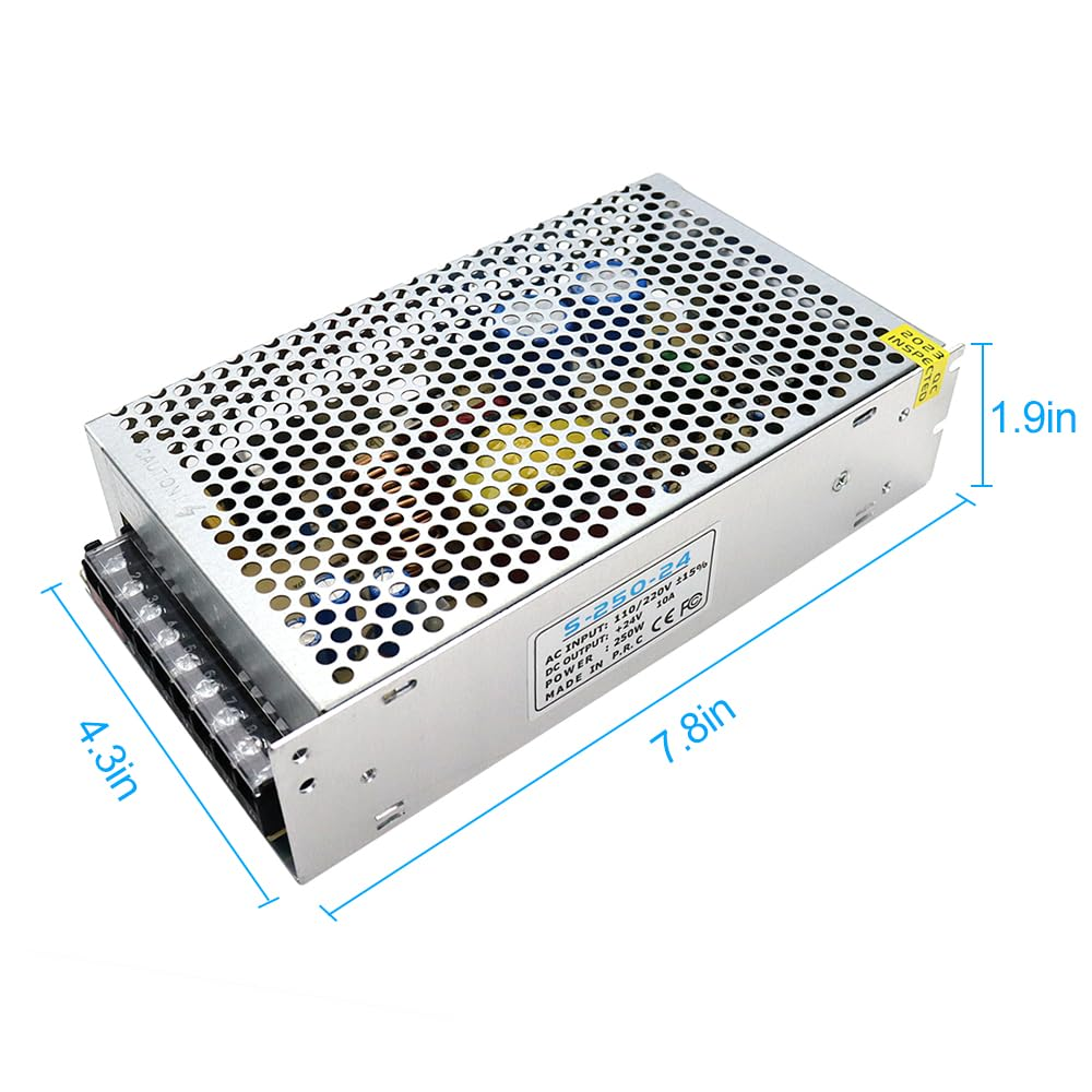 DC 12 V/24 V Schaltnetzteil 60 W–250 W, AC 110/220 V Eingang, Konstantspannungs-LED-Treibertransformator, Metallgehäuse mit Schraubklemmen, CE/FCC/RoHS-zertifiziert