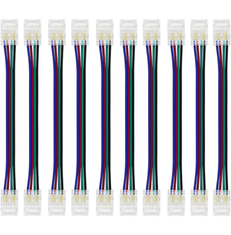 Transparente Kristall-LED-Streifenverbinder – 10 mm 4-polige lötfreie Clips | Streifen zu Kabel / Streifen zu Streifen / Buchsenstecker – Großhandel, Mindestbestellmenge 500 Stück | Direkt ab Werk