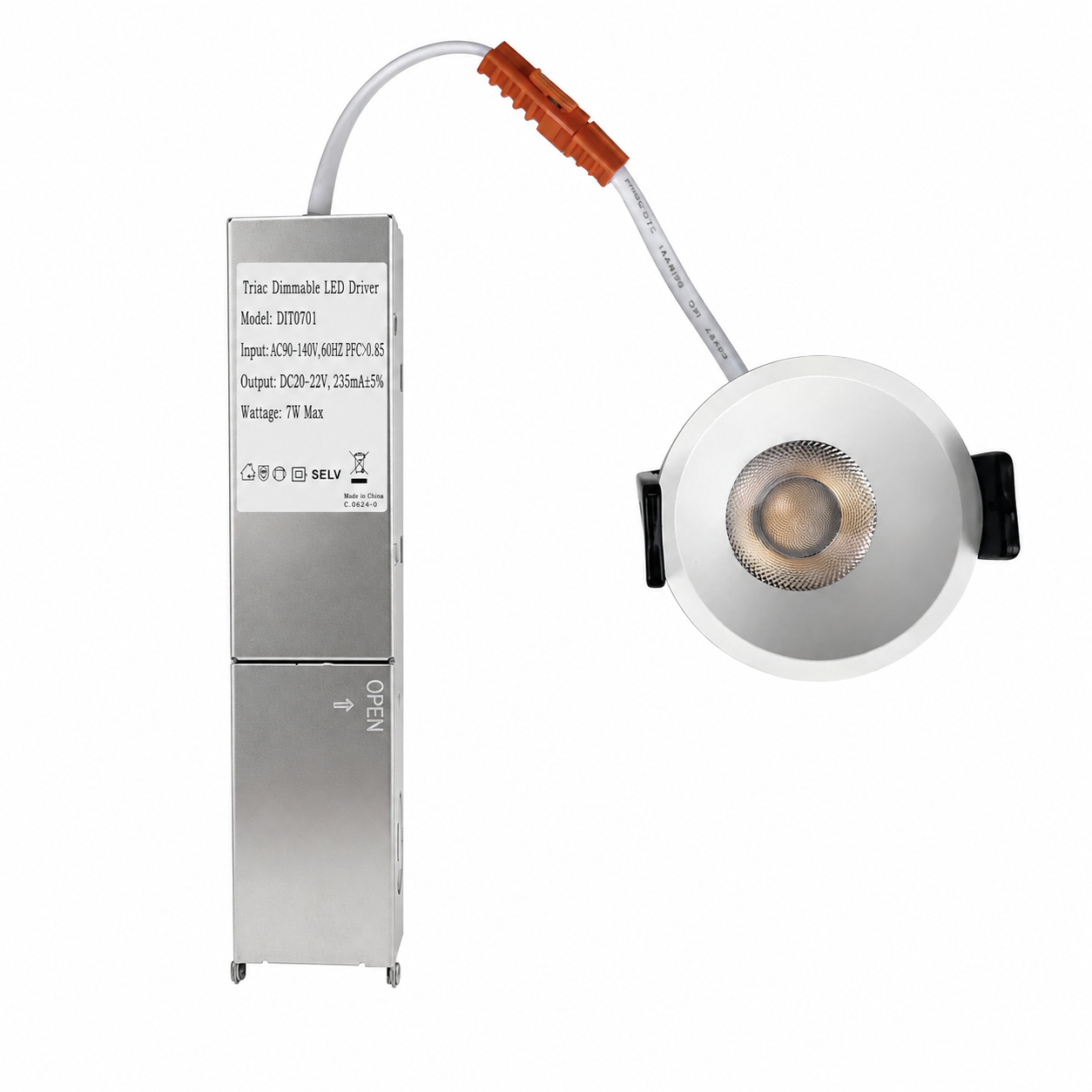 PRO-1A Series Deep Anti-Glare Full Spectrum LED Downlight | 90–140V | 4/12 Pack | 7W / 9W / 12W | 5CCT Adjustable | 24° Beam | White Housing | CRI>97 | Commercial Ceiling Recessed Light