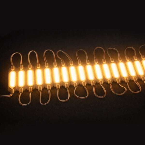 Lot de 20 modules LED COB 2 W, faisceau 160 °, DC 12 V, 100 lm, étanche IP65, avec ruban adhésif au dos