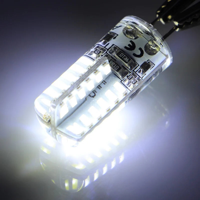 Lot de 10 ampoules LED G4 à encapsulation silicone à deux broches, 12 V, 2 W, 140-160 lumens, 48 LED 3014 à intensité variable, équivalent 20 W