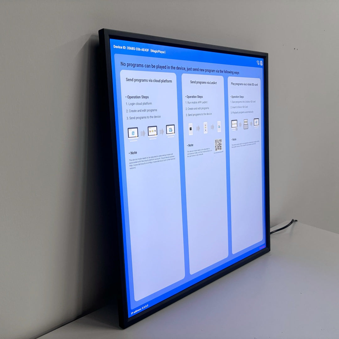 Écran LCD numérique carré 1:1 de 29,6 pouces (531 × 531 mm) de la série SQ, écran tactile capacitif en option, Cloud/APP/disque USB