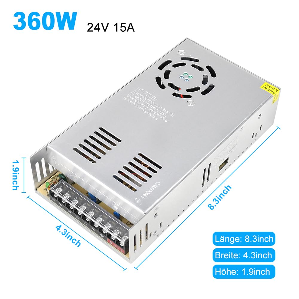 DC 12 V/24 V Schaltnetzteil 300 W–600 W, AC 110/220 V Eingang, Hochleistungs-LED-Treibertransformator, Kühllüfter-Metallgehäuse, CE/FCC/RoHS-zertifiziert