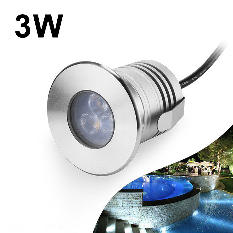 3W 3-LED Underwater Pool Lights – IP68 Waterproof | DC 12V / 24V Low Voltage | Stainless Steel & Aluminum Submersible Lights | Red / Green / Blue / 3000K / 4000K / 6000K for Pool, Fountain & Pond Lighting | 8 / 10-Pack