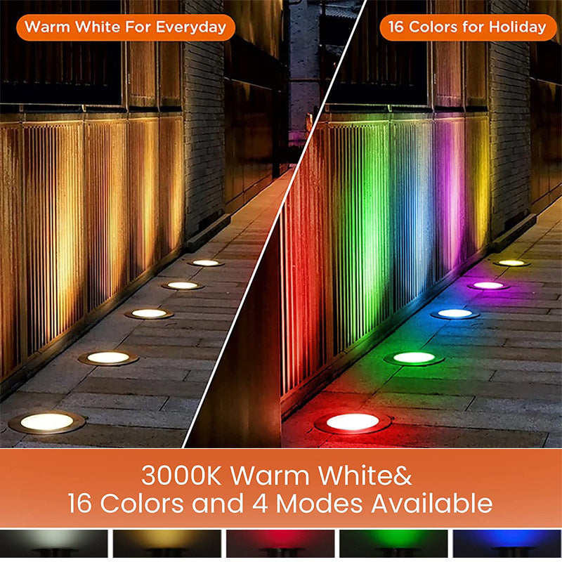 Low Voltage RGBWW Inground LED Well Lights – 6W | RGB + 3000K Warm White | DC 12V–24V | IP65 Waterproof | Outdoor Landscape & Ground Lighting for Garden, Yard & Driveway | 6 / 8-Pack