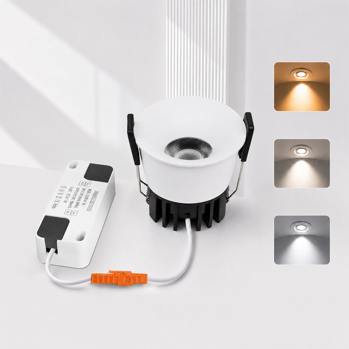 Lot de 4 plafonniers LED à intensité variable, 3 pouces, finition dorée, 5 W (équivalent halogène 40 W), CRI80