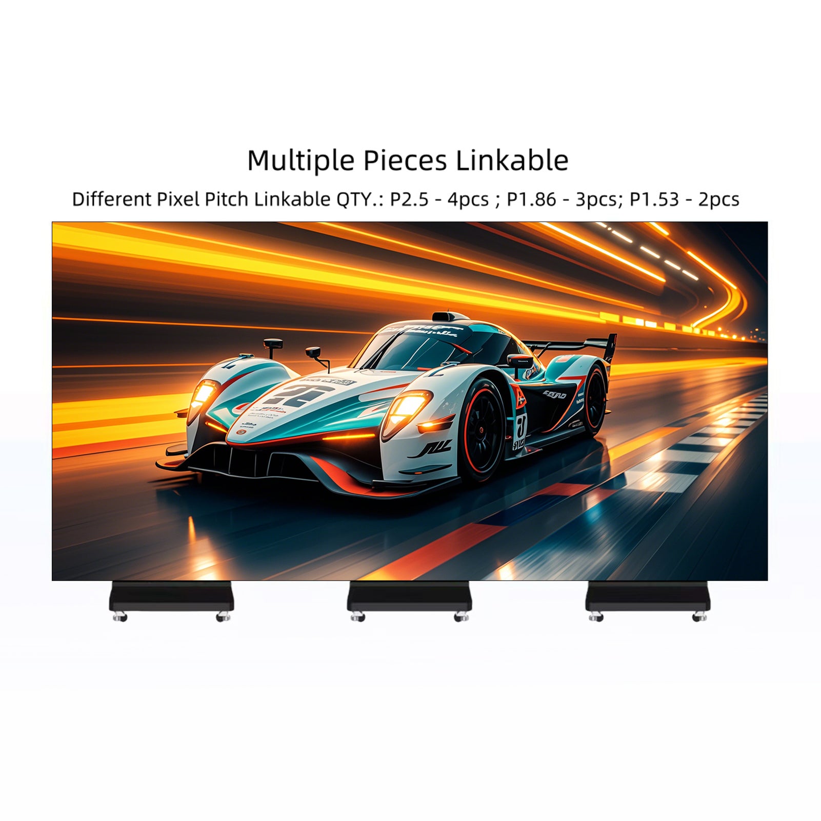 Écran LED pliable triple série EP-TR | Panneau pliable 1280 × 1920 mm | P2,5 / P2 / P1,86 / P1,53 | Surface GOB | Kiosque d'affichage intérieur portable