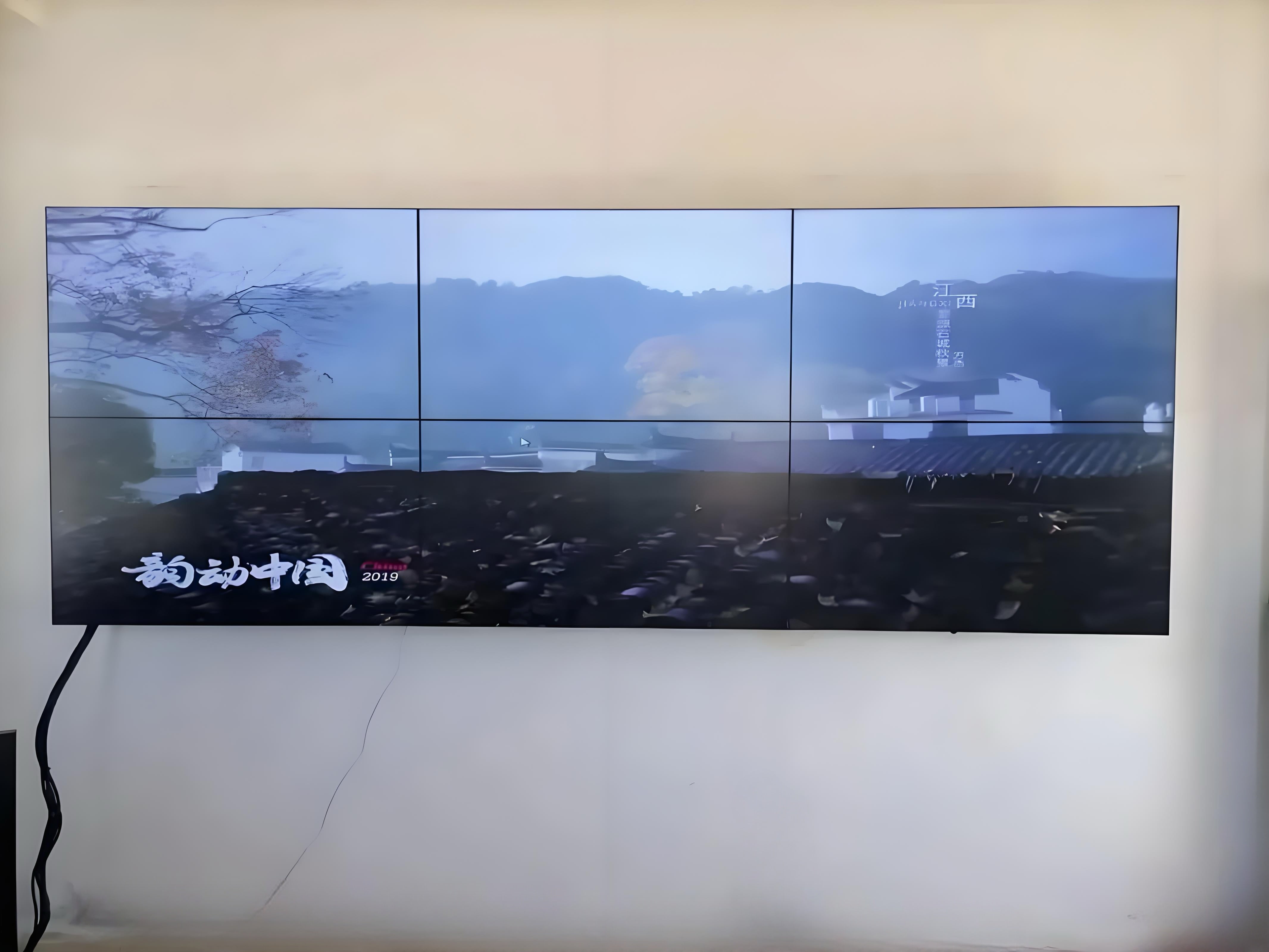 65-Zoll-BOE-LCD-Videowand – 3x2-Kit (6 Panels) | 1920 x 1080 FHD | 500 Nits | Ultraschmaler Rahmen 3,5 mm | HDMI-Spleißer + Wandhalterung enthalten