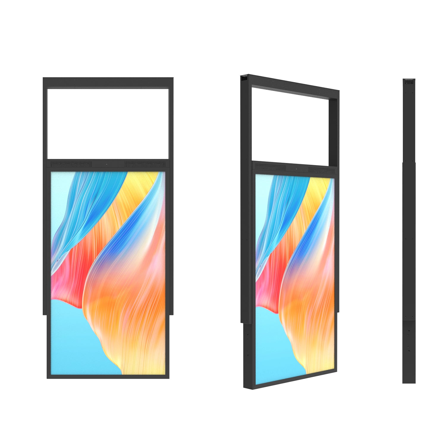 43" doppelseitiges, hochhelles LCD-Fensterdisplay, 2500 Nits vorne + 700 Nits hinten, Android 2+32G, ohne Touch, Cloud/APP/USB, Hänge-/Bodenständer