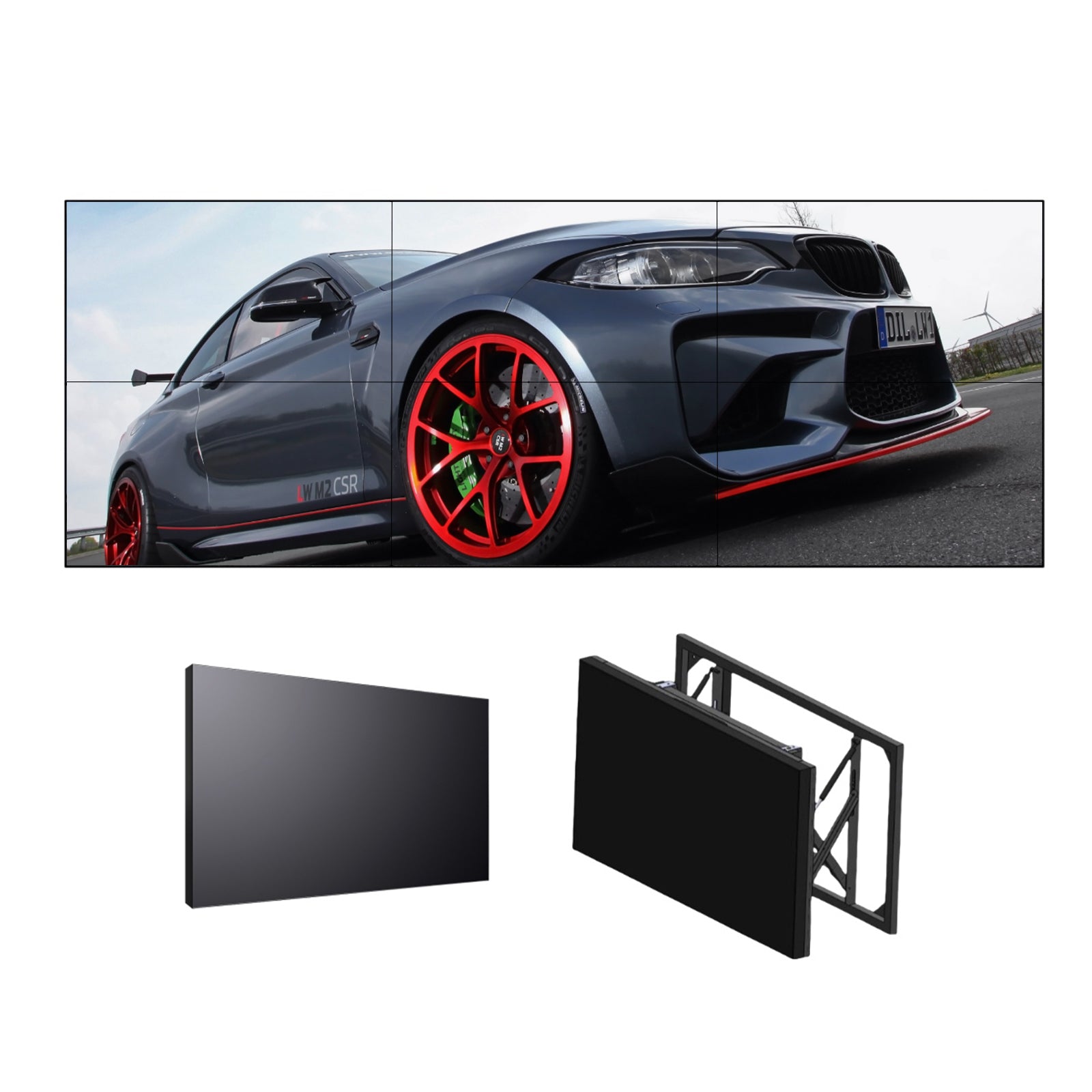 46-Zoll-BOE-LCD-Videowand – 3x2-Kit (6 Panele) | 1920 x 1080 FHD | 500 Nits | Ultraschmaler Rahmen 0,88 mm / 1,7 mm / 3,5 mm | HDMI-Spleißer + Wandhalterung im Lieferumfang enthalten