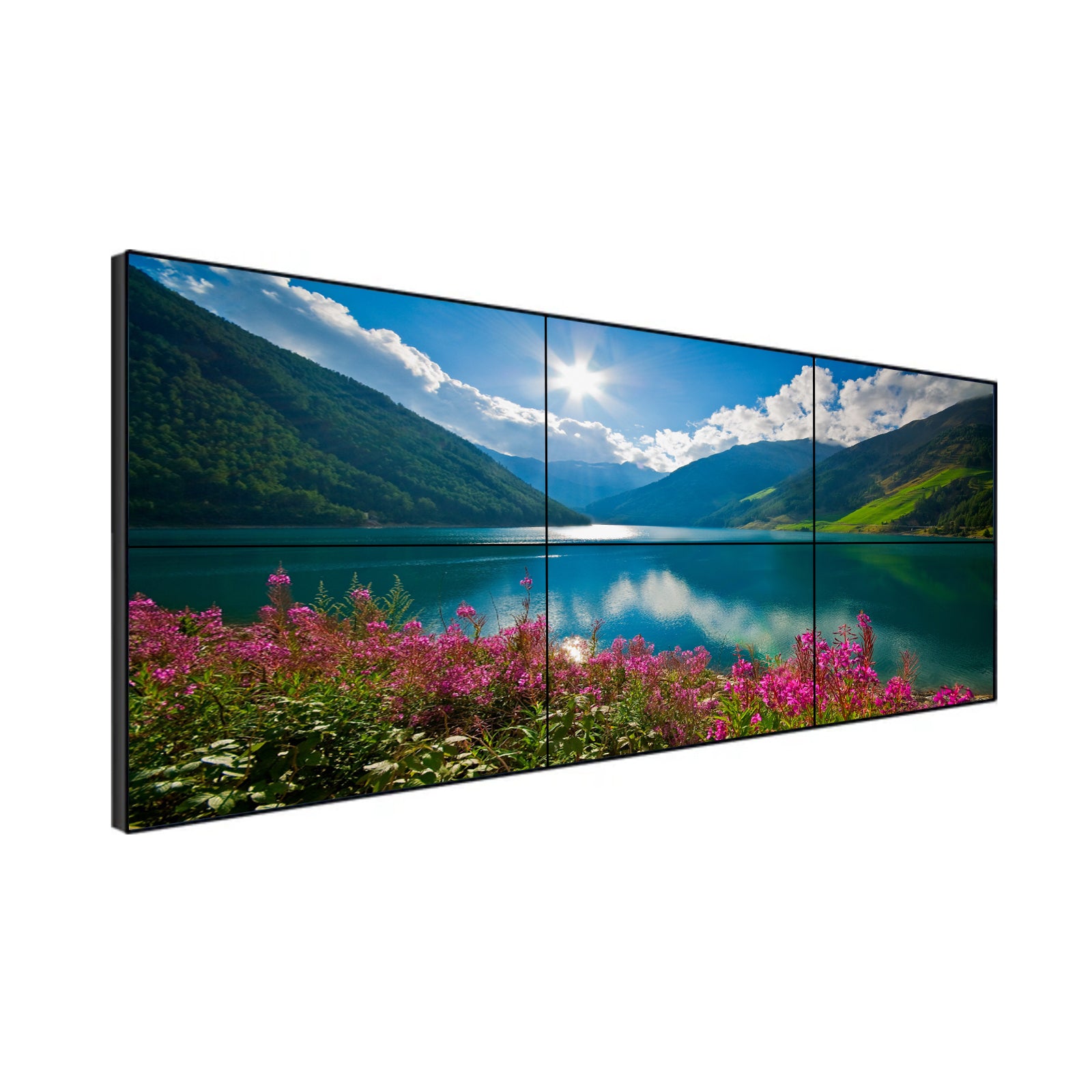 Mur vidéo LCD BOE 46 pouces – Kit 3x2 (6 panneaux) | 1920 x 1080 Full HD | 500 nits | Cadre ultra-fin 0,88 mm / 1,7 mm / 3,5 mm | Raccord HDMI et support mural inclus