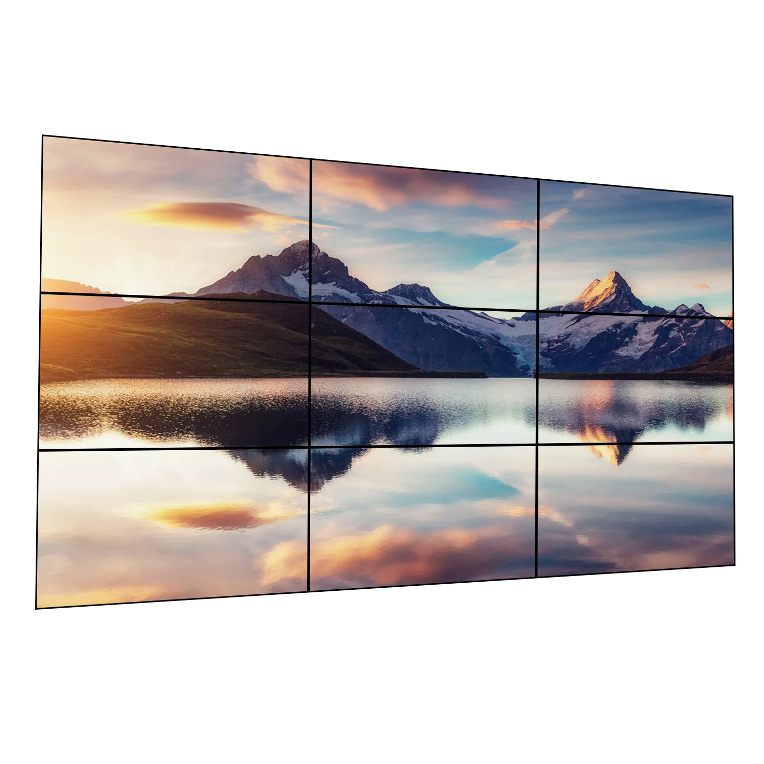 46-Zoll-BOE-LCD-Videowand – 3x3-Kit (9 Panels) | 1920 x 1080 FHD | 500 Nits | Ultraschmaler Rahmen 0,88 mm / 1,7 mm / 3,5 mm | HDMI-Spleißer + Wandhalterung im Lieferumfang enthalten