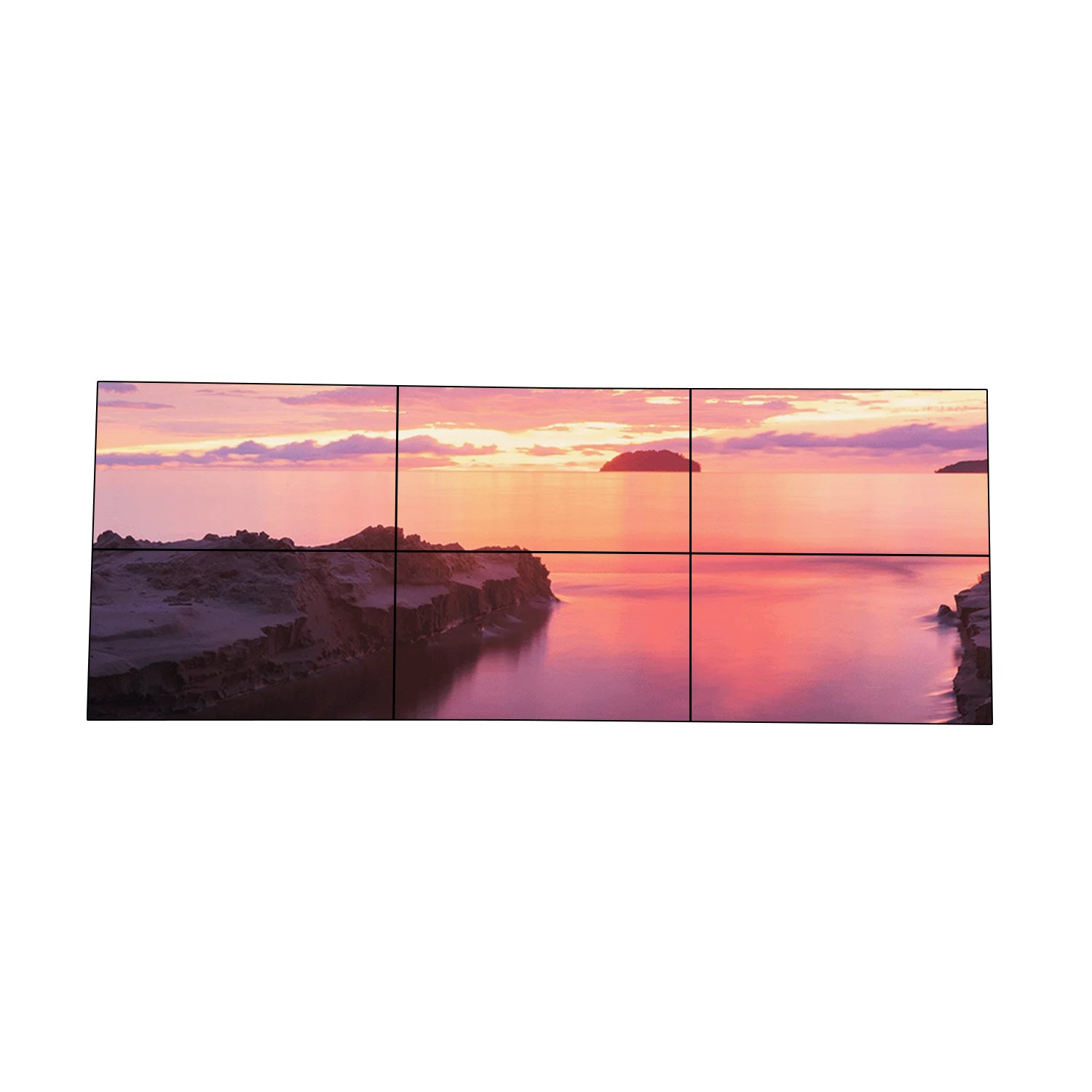 49-Zoll-BOE-LCD-Videowand – 3x2-Kit (6 Panels) | 1920 x 1080 FHD | 500 Nits | Ultraschmaler Rahmen 3,5 mm | HDMI-Spleißer + Wandhalterung enthalten
