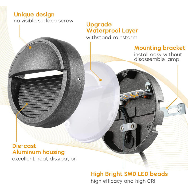 Low Voltage LED Deck Lights Kit - 6 / 8 Pack Fence Lights with Transformer Photocell Sensor | 3000K Warm White | IP67 Waterproof | Outdoor Lights for Walkway Stair Post Railing