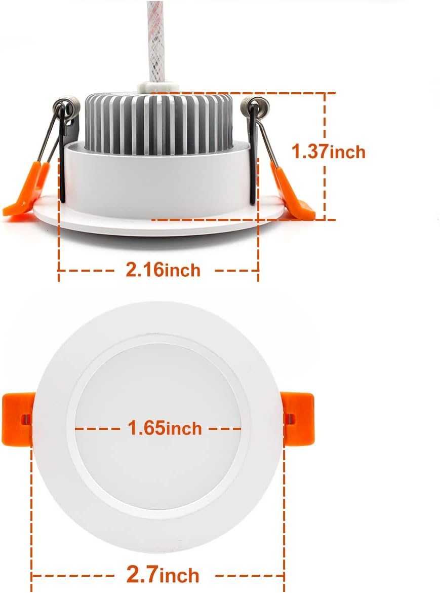 Spot LED dépoli série ECO-1 – Boîtier blanc – Intensité variable TRIAC – 3 W/5 W/7 W/9 W – Lot de 4/Lot de 10 – 2 700 K–6 000 K – 100–130 V / 200–240 V