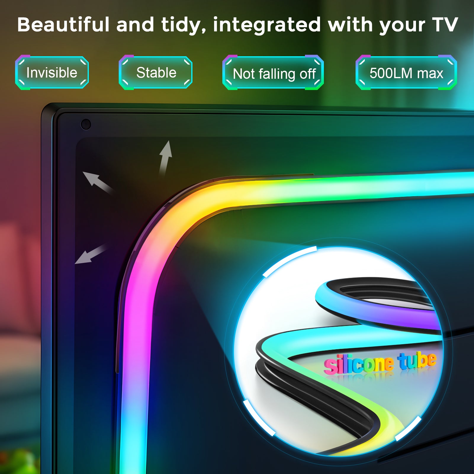 LightingWill CST2 HDMI 2.0 Sync Box TV Backlight Kit - 9.8FT / 12.5FT / 16.4Ft Smart RGBIC LED Lights Sync with TV | Supports 4K@60Hz | Sync to Movies, Games | Compatible with PS5/Xbox/PC