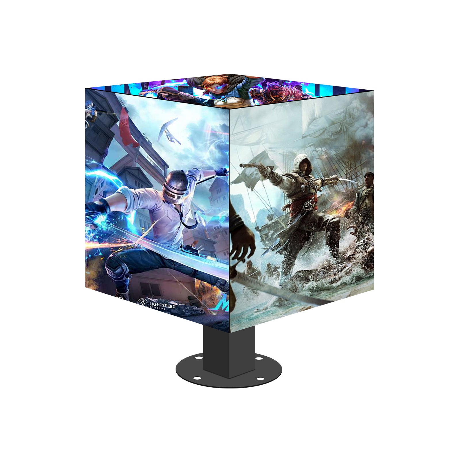 MC-Serie P2.5 Indoor 5-Face Magic Cubic LED-Display (320 × 320 mm pro Seite, GOB) – Ideal für Ausstellungen und Markenpräsentationen