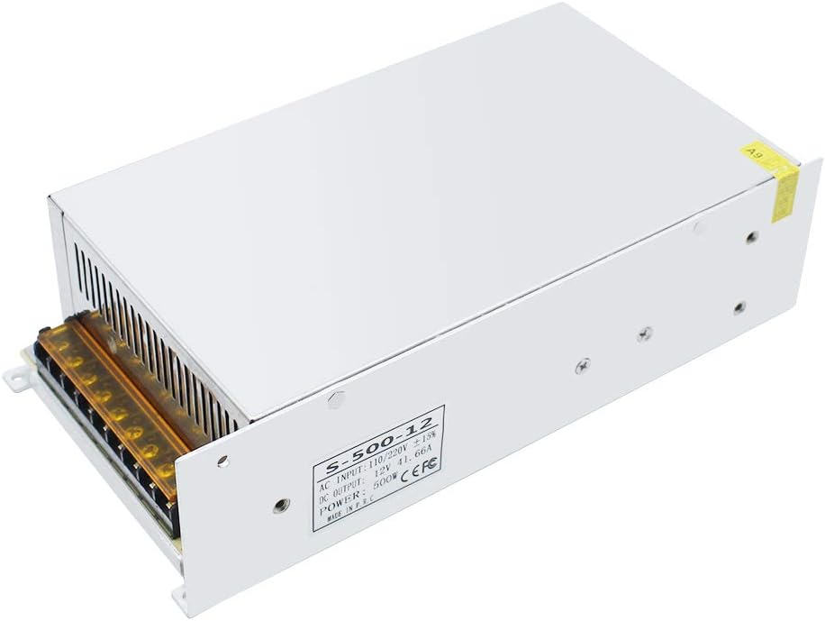 DC 12 V/24 V Schaltnetzteil 300 W–600 W, AC 110/220 V Eingang, Hochleistungs-LED-Treibertransformator, Kühllüfter-Metallgehäuse, CE/FCC/RoHS-zertifiziert