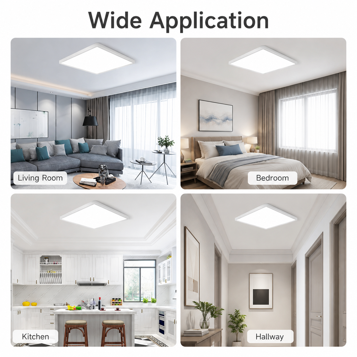 9,0 Zoll quadratische LED-Deckenleuchte – 18 W – Weiß – 3000 K / 4500 K / 5000 K / 6500 K – Deckenleuchte zur Unterputzmontage – Lokaler Lagerbestand (US/UK/DE)